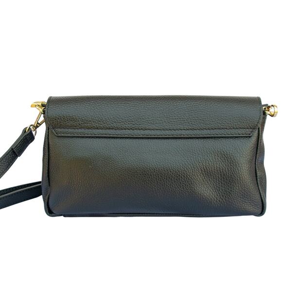 Women's Black Small Handbag Italian Leather Purse DIVINA FIRENZE Made in Italy - Picture 3 of 9